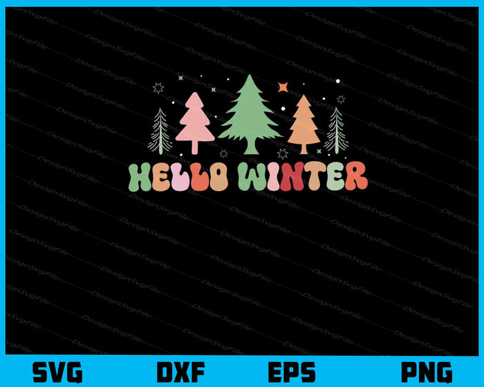 Hello Winter Christmas Svg Cutting Printable File  - Premium Cutting Files in SVG, PNG & EPS Formats - Premium SVG Cutting Files for Crafts