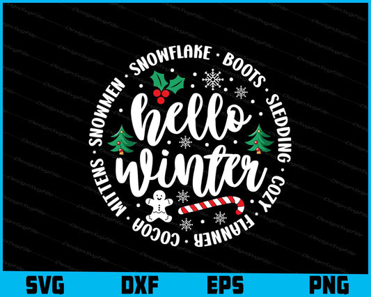 Hello Winter SVG Christmas