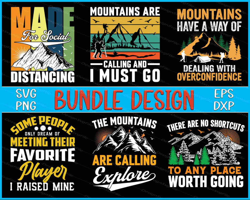 Hiking Bundle SVG Baseball PNG
