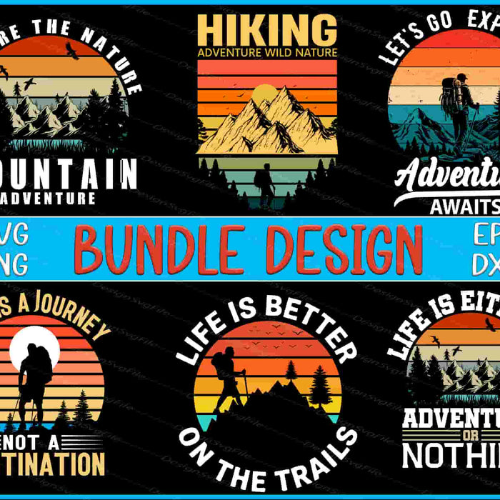 Hiking Bundle SVG, Mountain PNG