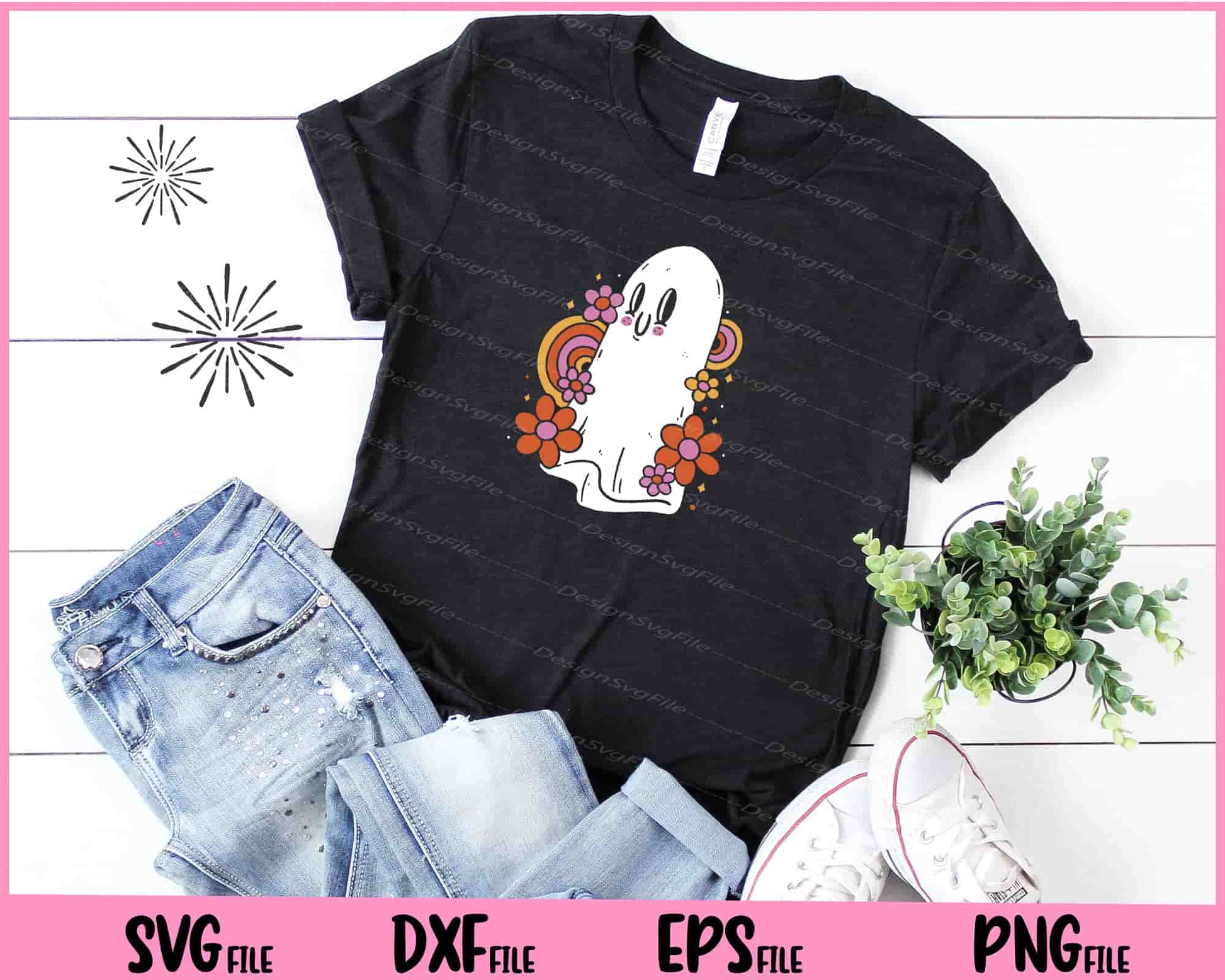 Hippie Ghost Cartoon Halloween Svg Cutting Printable Files  - Premium Cutting Files in SVG, PNG & EPS Formats - Premium SVG Cutting Files for Crafts