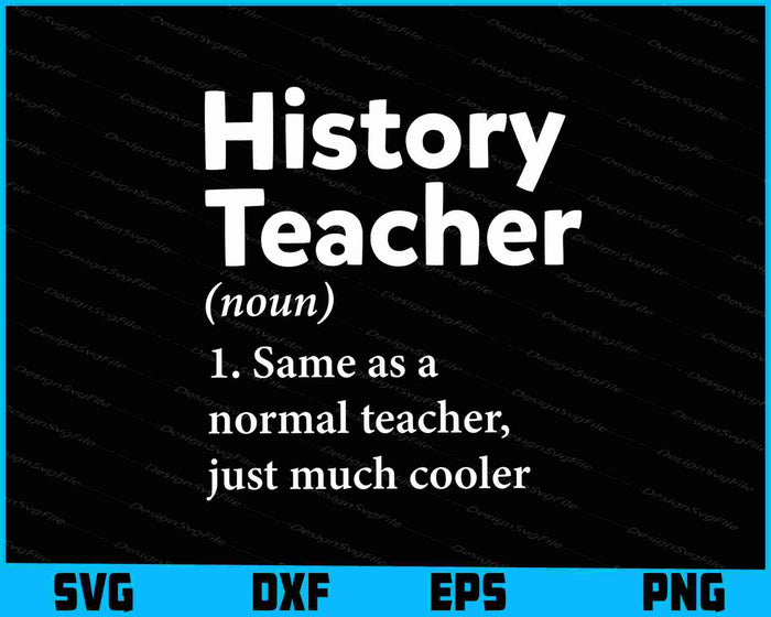 History Teacher Definition Funny Back To School SVG