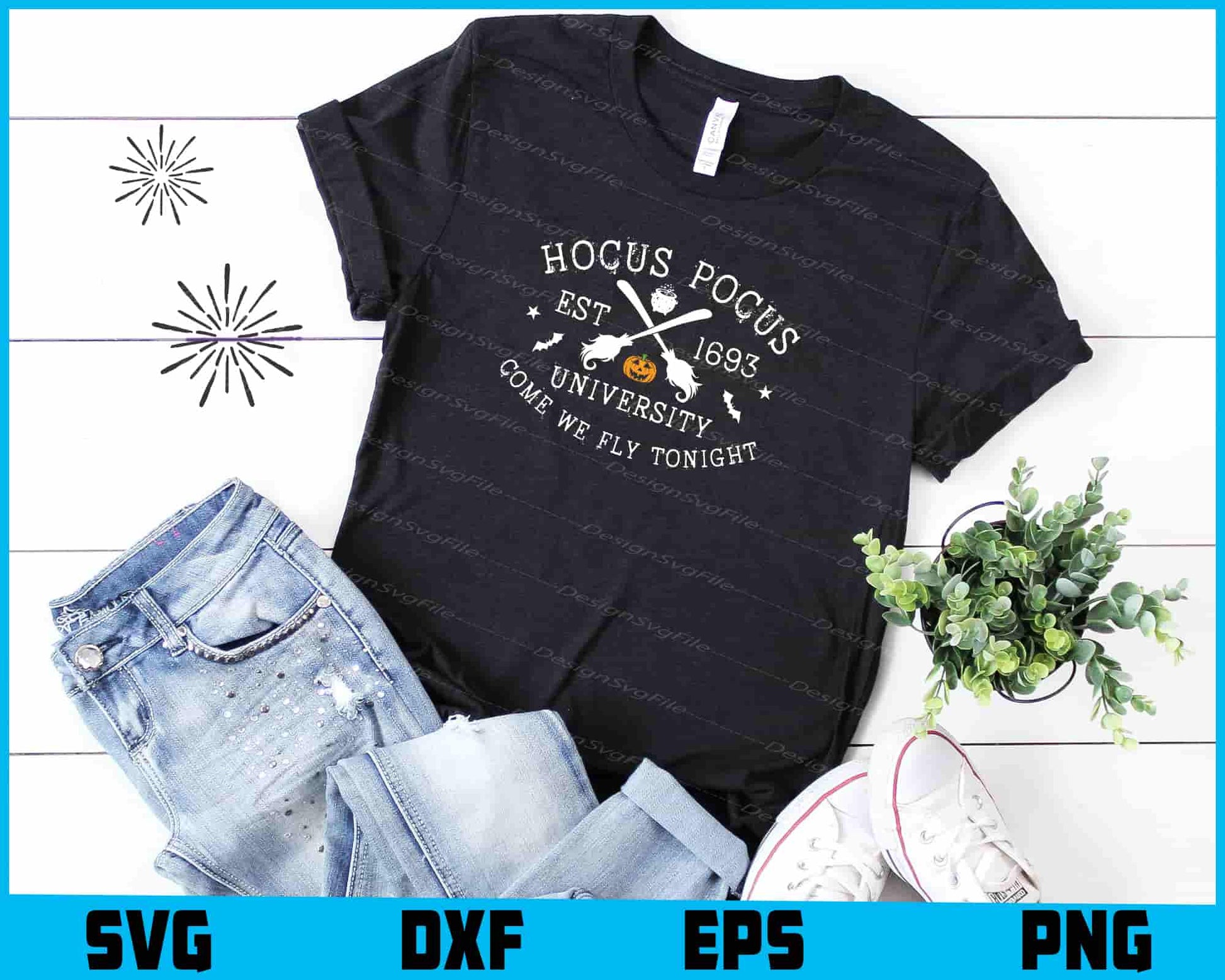 Hocus Pocus University Come We Fly Halloween SVG PNG Digital Printable File  - Premium Cutting Files in SVG, PNG & EPS Formats - Premium SVG Cutting Files for Crafts