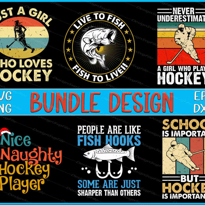 Hokey Bundle SVG, Fish Hook PNG