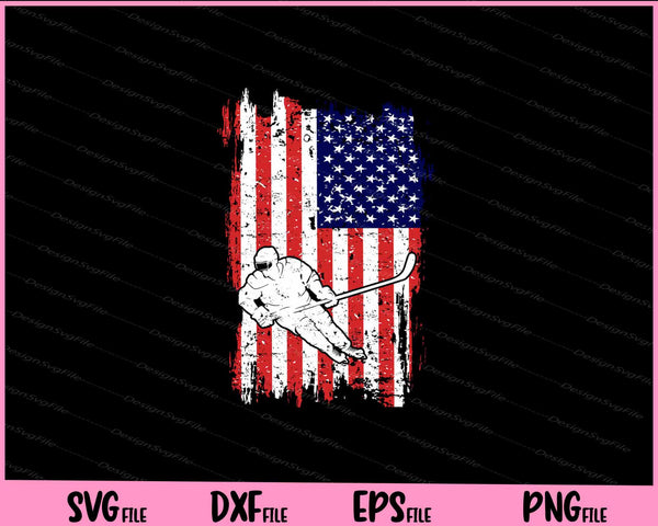 Hokey Player American Flag svg