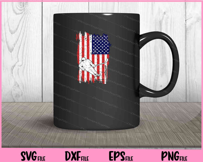 Hokey Player American Flag Svg Cutting Printable Files  - Premium Cutting Files in SVG, PNG & EPS Formats - Premium SVG Cutting Files for Crafts
