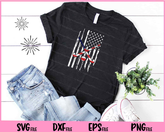 Hokey Player American Flag 4th Of July Svg Cutting Printable Files  - Premium Cutting Files in SVG, PNG & EPS Formats - Premium SVG Cutting Files for Crafts