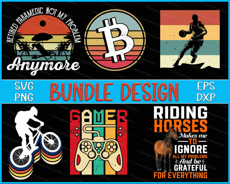 Collection of graphic designs with text and icons on a black background