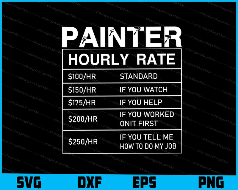 House Painter Hourly Rate SVG