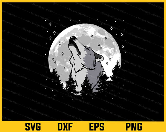 Howling Wolf Moon Svg Cutting Printable File  - Premium Cutting Files in SVG, PNG & EPS Formats - Premium SVG Cutting Files for Crafts