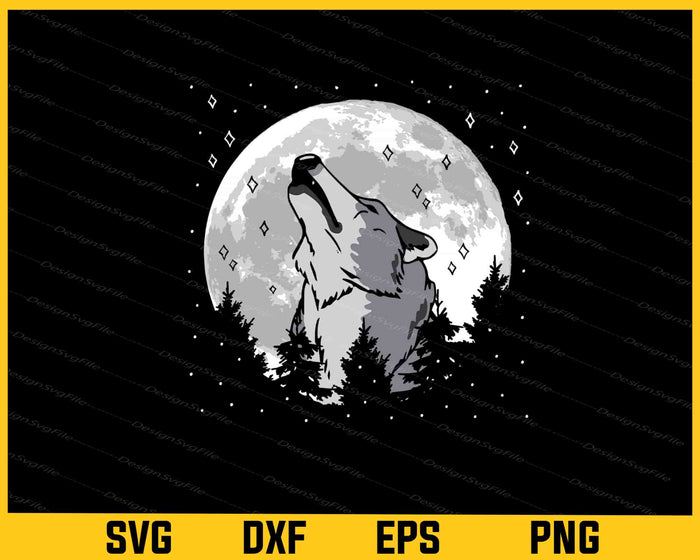 Howling Wolf Moon Svg Cutting Printable File  - Premium Cutting Files in SVG, PNG & EPS Formats - Premium SVG Cutting Files for Crafts