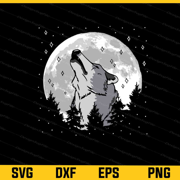 Howling Wolf Moon Svg Cutting Printable File  - Premium Cutting Files in SVG, PNG & EPS Formats - Premium SVG Cutting Files for Crafts
