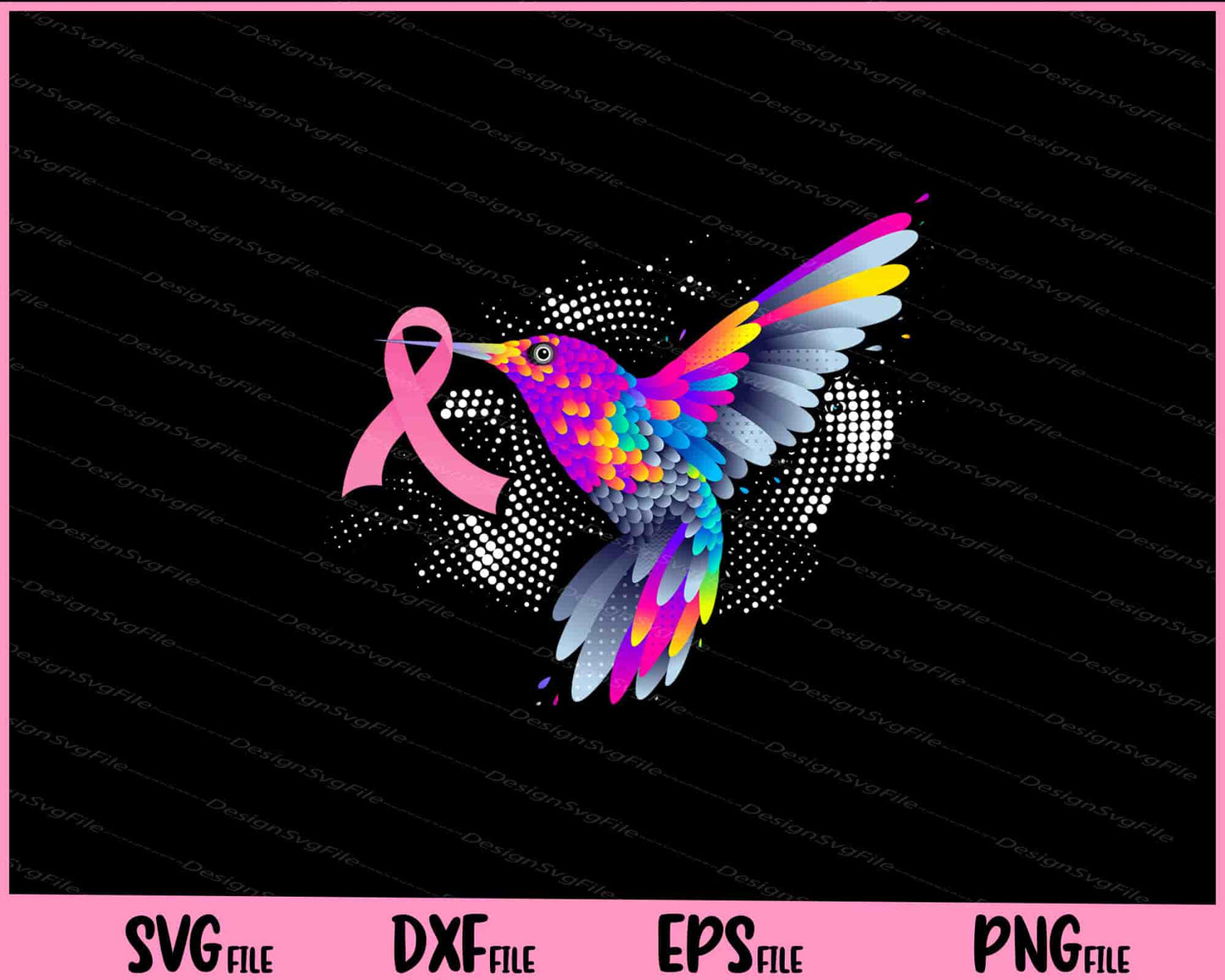 Hummingbird Breast Cancer Awareness Svg Cutting Printable Files  - Premium Cutting Files in SVG, PNG & EPS Formats - Premium SVG Cutting Files for Crafts