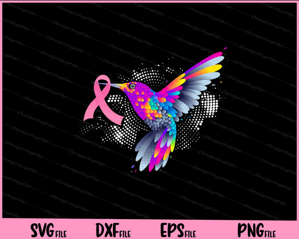 Hummingbird Breast Cancer Awareness svg