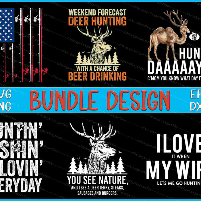 Hunting Bundle SVG, Fishing Rod PNG