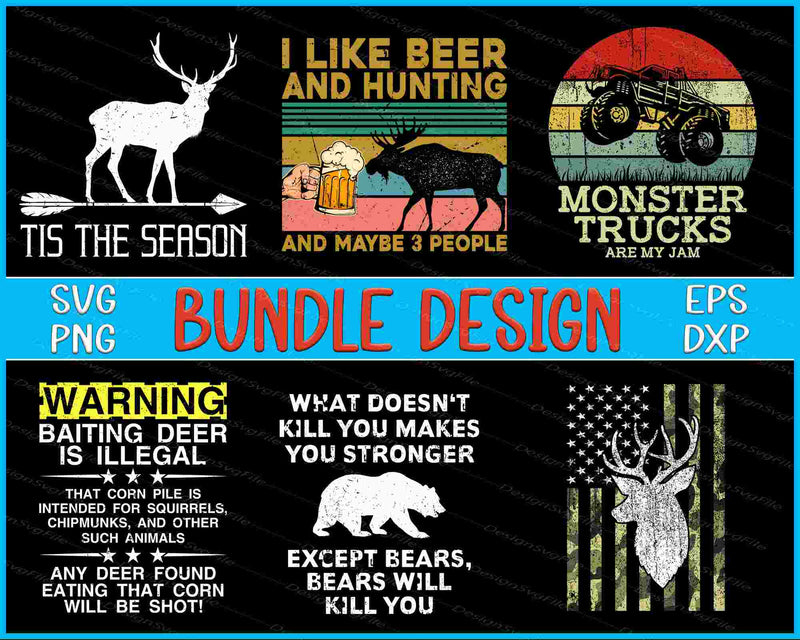Hunting Bundle SVG, Monster Truck PNG
