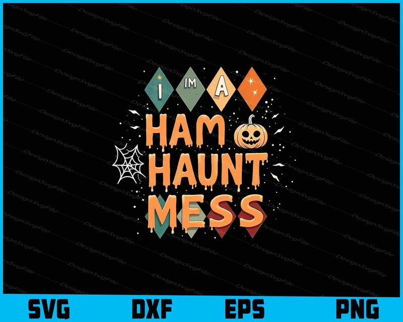 Halloween-themed text design with colorful letters and a pumpkin on a black background.