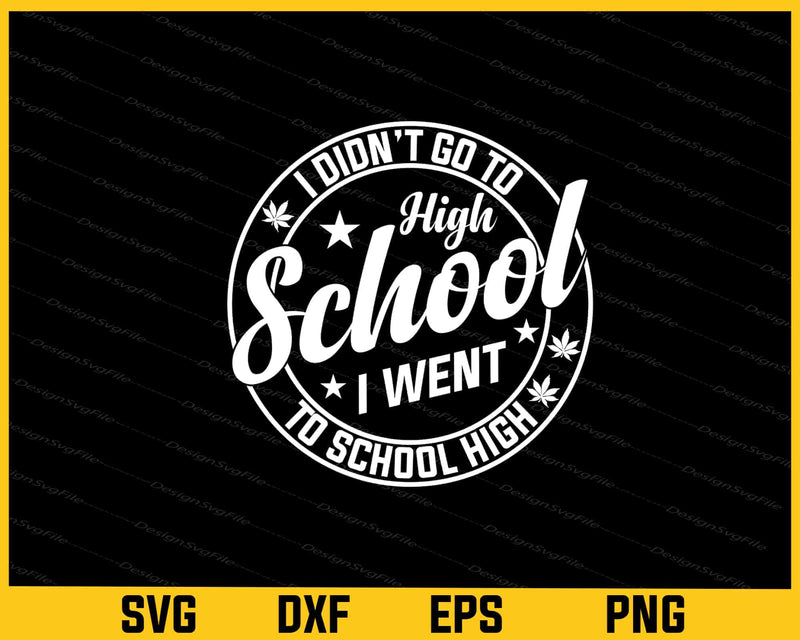 I Didn’t Go To High School I Went To Svg Cutting Printable File