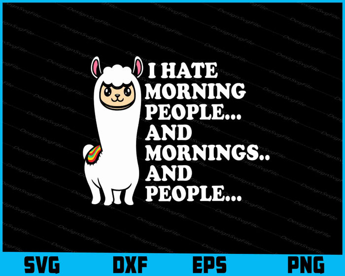 Set of llama-themed designs with text and graphics on a black background