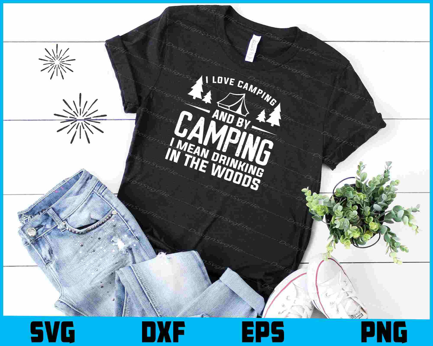 I Love Camping And By Camping SVG and PNG Digital Cutting File  - Premium Cutting Files in SVG, PNG & EPS Formats - Premium SVG Cutting Files for Crafts