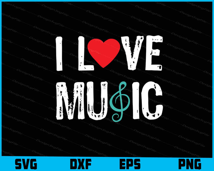 I Love Music Note SVG
