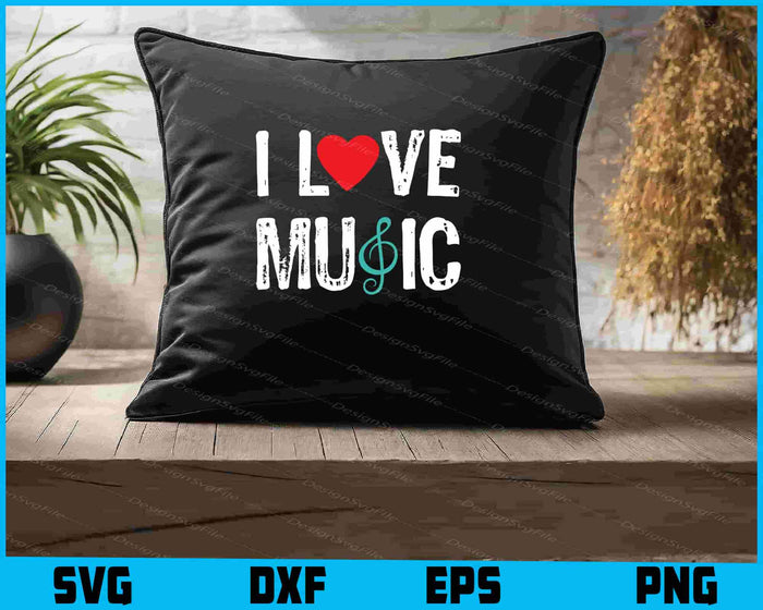 I Love Music Note SVG