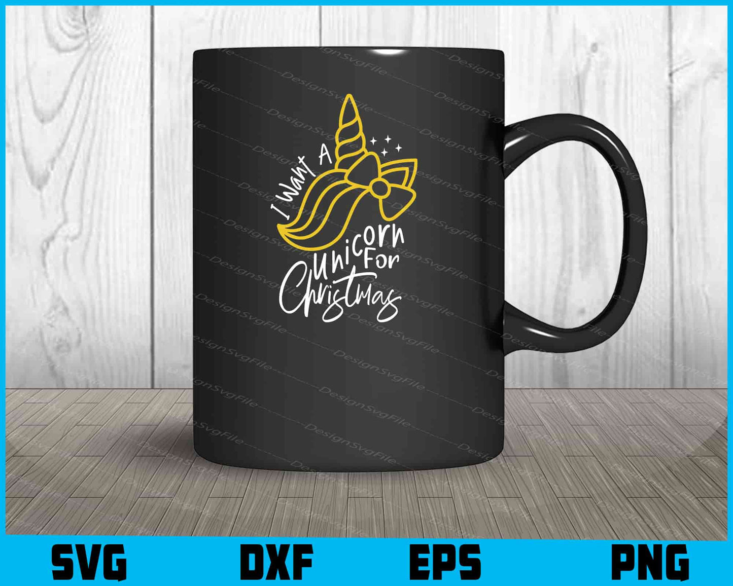 I Waht A Unicorn For Christmas Svg Png Design Cut Files  - Premium Cutting Files in SVG, PNG & EPS Formats - Premium SVG Cutting Files for Crafts