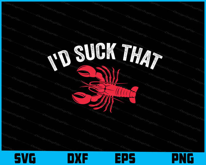 Collection of crawfish-themed designs and text on a black background