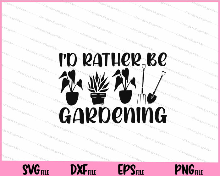 Collection of gardening-themed SVG designs with text and plant illustrations on a white background.