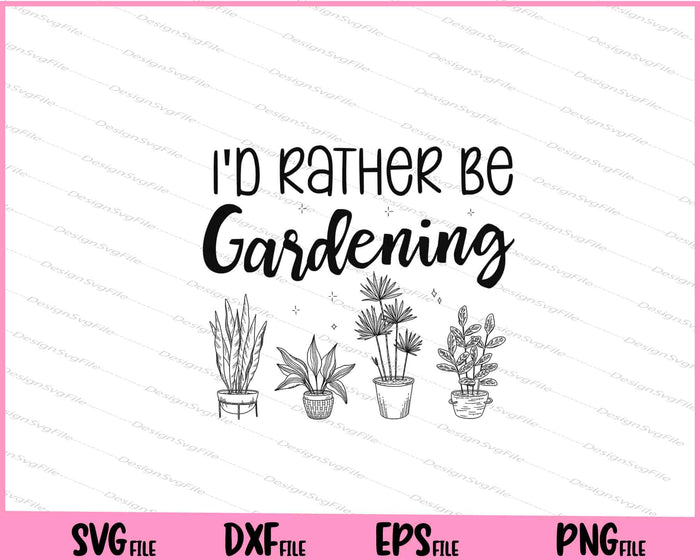 Collection of gardening-themed SVG designs with text and plant illustrations on a white background.