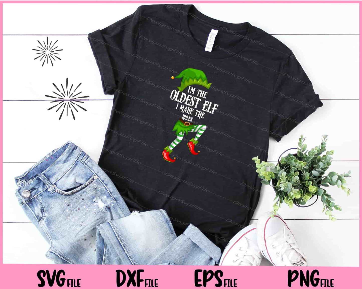 I'm The Oldest Elf Family Matching Funny Christmas Svg Cutting Printable Files  - Premium Cutting Files in SVG, PNG & EPS Formats - Premium SVG Cutting Files for Crafts