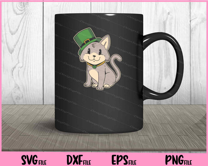 Collection of St. Patrick's Day-themed designs including a pig with a burger, hamsa hand, shamrock, mountain landscape, and cat in a leprechaun hat.