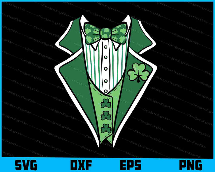 Collection of St. Patrick's Day-themed designs with text and graphics on a black background.