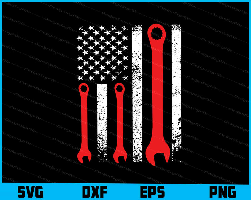 Ironworker Tools Flag USA SVG