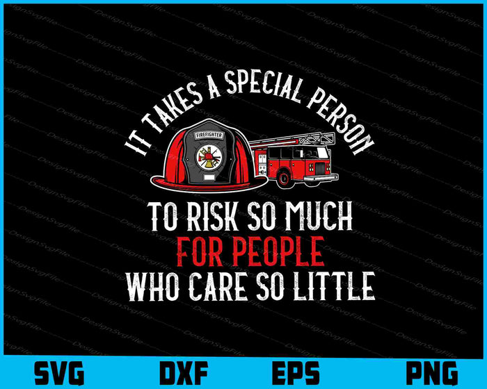 Collection of firefighter-themed t-shirt designs with text and graphics on a black background.