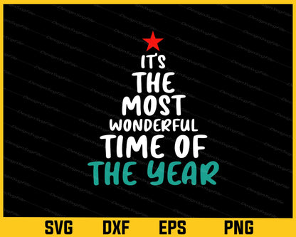 It’s Most Wonderful Time Year Christmas Svg Cutting Printable File  - Premium Cutting Files in SVG, PNG & EPS Formats - Premium SVG Cutting Files for Crafts