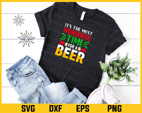 It’s Wonderful Time Beer Christmas Svg Cutting Printable File
