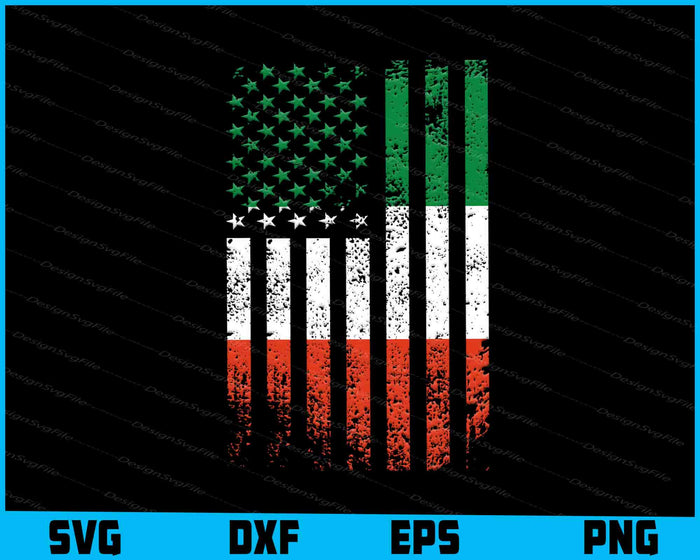 Italian American Roots USA Flag Columbus Day SVG