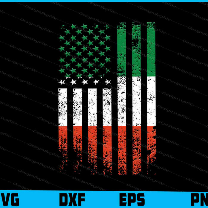 Italian American Roots USA Flag Columbus Day SVG