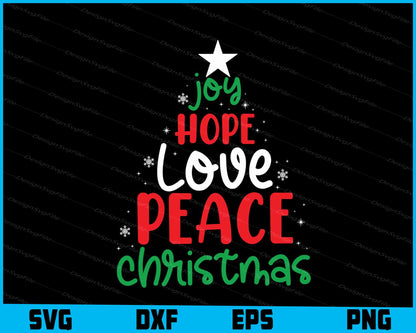 Joy Hope Love Peace Christmas Svg Png Design Cut Files  - Premium Cutting Files in SVG, PNG & EPS Formats - Premium SVG Cutting Files for Crafts