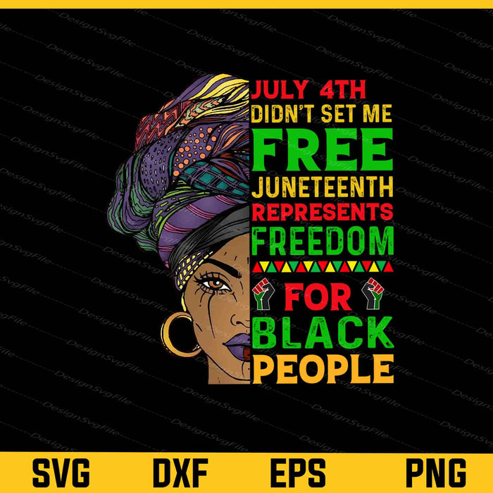 July 4th Didn’t Set Me Free Juneteenth Black Svg Cutting Printable File  - Premium Cutting Files in SVG, PNG & EPS Formats - Premium SVG Cutting Files for Crafts