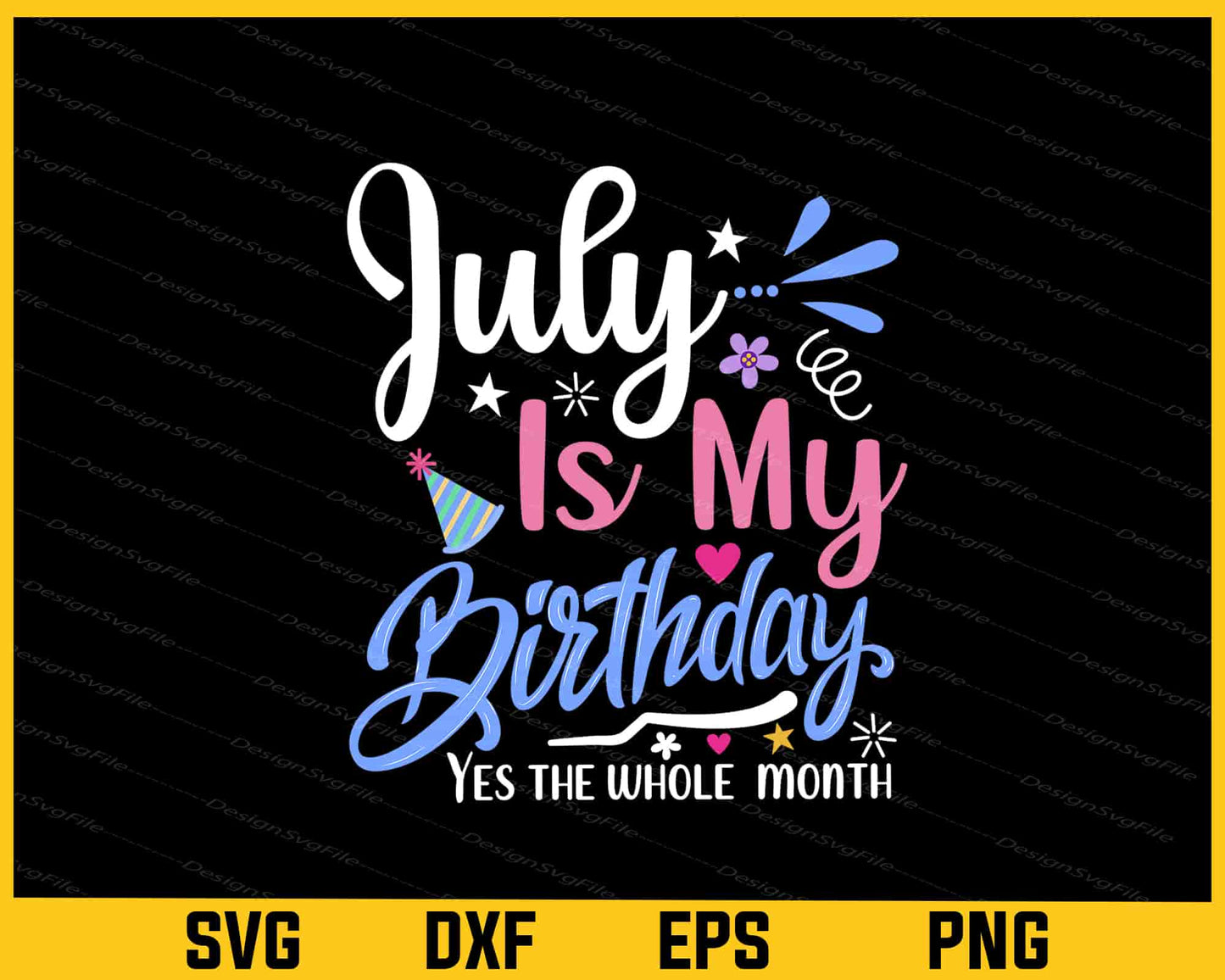 July Is My Birthday Yes The Whole Svg Cutting Printable File  - Premium Cutting Files in SVG, PNG & EPS Formats - Premium SVG Cutting Files for Crafts