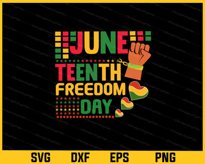 Juneteenth Freedom Day Svg Cutting Printable File  - Premium Cutting Files in SVG, PNG & EPS Formats - Premium SVG Cutting Files for Crafts