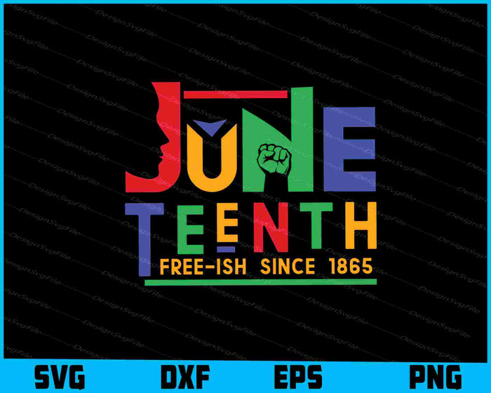 Juneteenth Freeish Since 1865 Melanin Ancestor Black History SVG