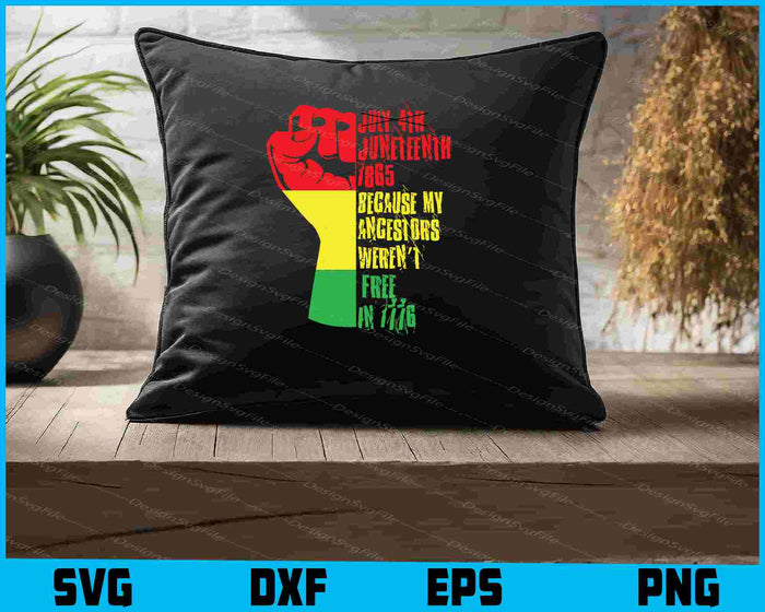 Juneteenth My Ancestors Free Black African Flag Pride SVG