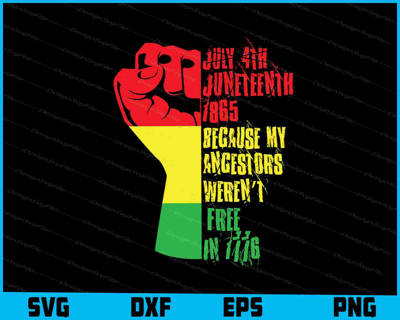 Juneteenth My Ancestors Free Black African Flag Pride SVG