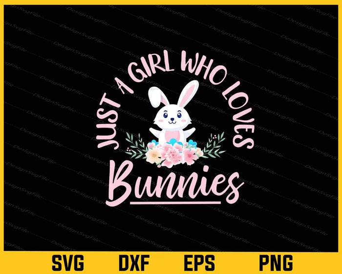 Set of six SVG designs featuring 'Just a Girl Who Loves' with various animals on a black background.