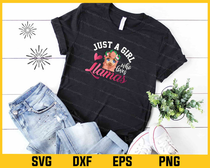 Just A Girl Who Loves Lama’s Svg Cutting Printable File  - Premium Cutting Files in SVG, PNG & EPS Formats - Premium SVG Cutting Files for Crafts
