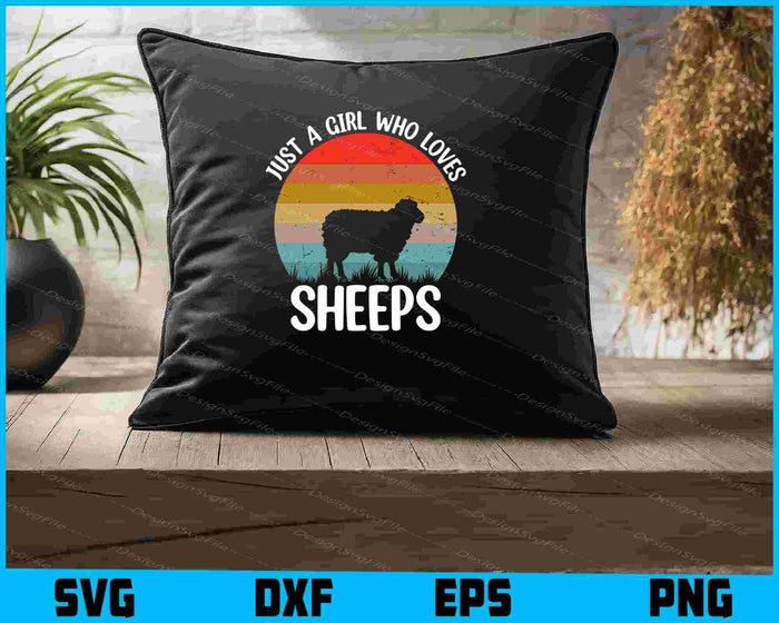 Just A Girl Who Loves Sheeps Vintage SVG