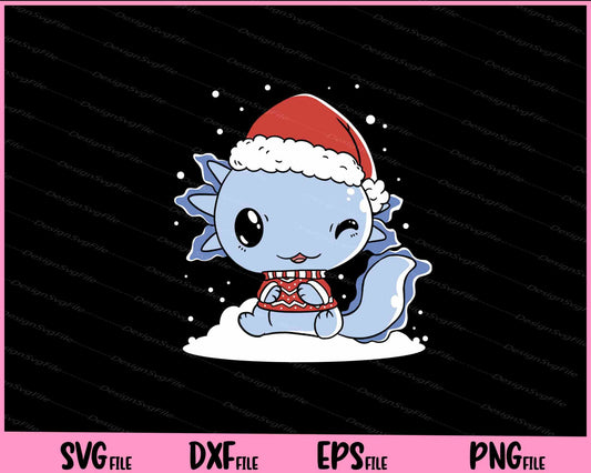 Kawaii Axolotl Christmas Svg Cutting Printable Files  - Premium Cutting Files in SVG, PNG & EPS Formats - Premium SVG Cutting Files for Crafts